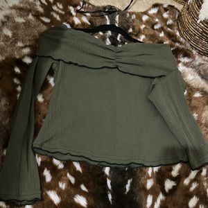 Miranda Lambert Shyanne Green Off-The-Shoulder Top Size L